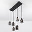 Palaio 6-light pendant light - black with smoked glass