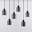 Black Palaio pendant lamp with smoked glass, 6-light