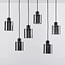 Palaio 6-light pendant light - black with smoked glass