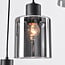 Palaio 6-light pendant light - black with smoked glass