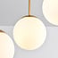 Carat 5-light ceiling light - gold with opal glass