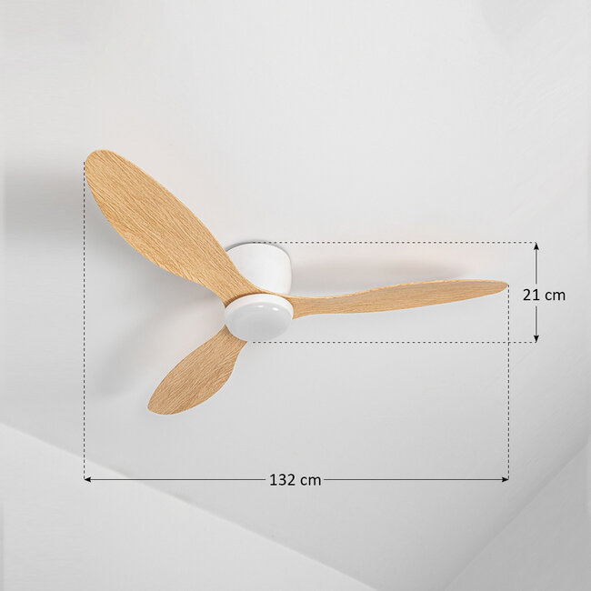 Circo summer/winter ceiling fan with adjustable colour temperature – wood effect