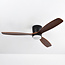 Summer/winter ceiling fan in wood with adjustable colour temperature - Flux