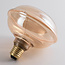 4W dimmable UFO filament bulb E27, Ø13 cm, 1800K, Amber glass with horizontal ring