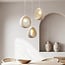 Yoru 3-light pendant light - sandy beige stone effect