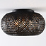 Bamboo ceiling lamp Caia 3-light - black