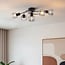 5-light ceiling light Globe - smoked glass
