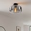 ceiling light Dome - black with smoked glass