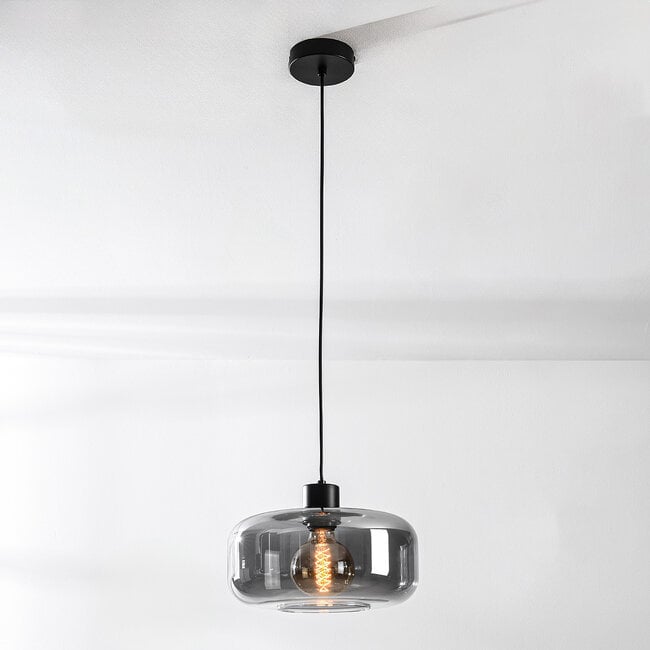 pendant light Shade - black with smoked glass