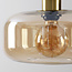 Ceiling lights Dome gold with amber glass