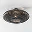 Boho-chic ceiling lamp Yuan in hand-woven bamboo, black