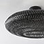 Boho-chic ceiling lamp Yuan in hand-woven bamboo, black