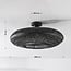 Boho-chic ceiling lamp Yuan in hand-woven bamboo, black