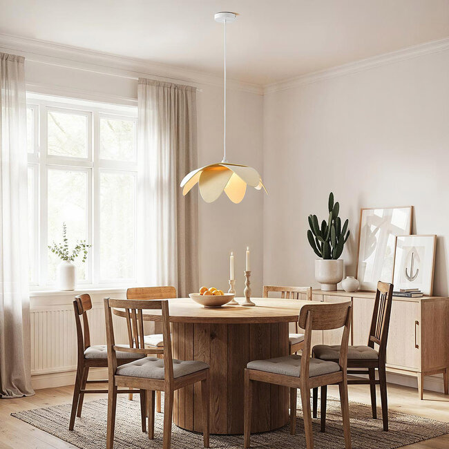 Tsuki pendant lamp made of broken White felt