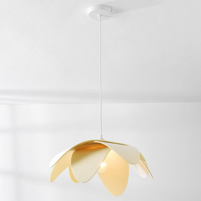Tsuki pendant lamp made of broken White felt