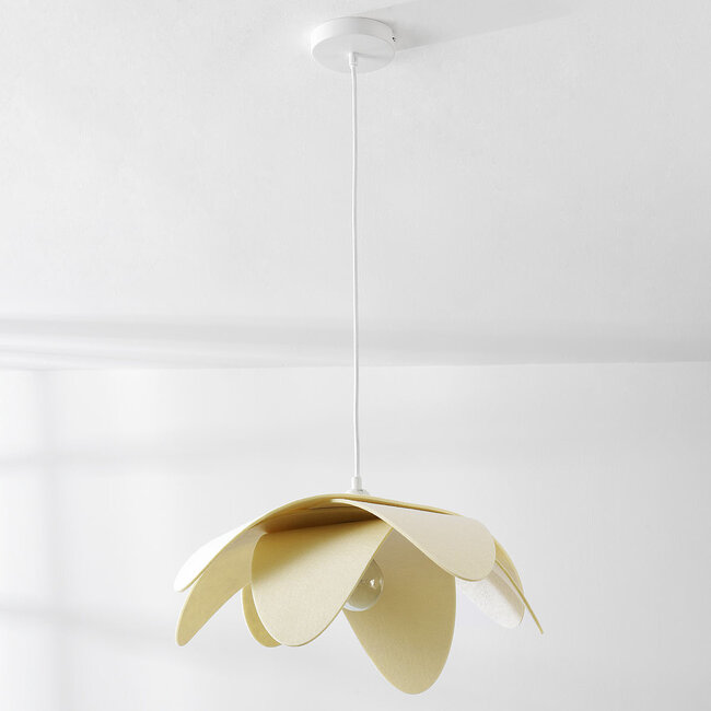 Tsuki pendant lamp made of off-white felt