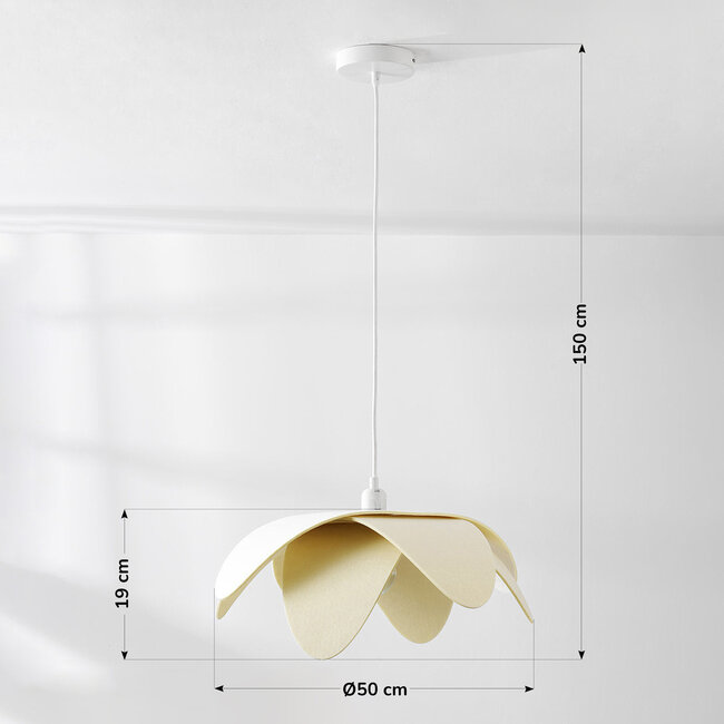 Tsuki pendant lamp made of off-white felt