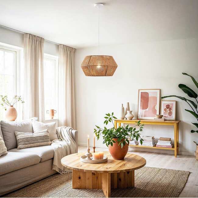 pendant light Kawa in paper - natural