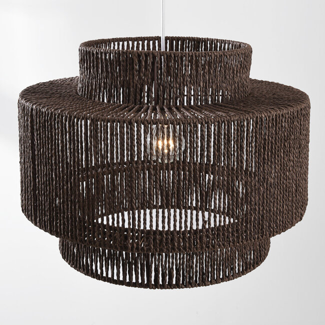 Japandi Sumi pendant light in dark brown