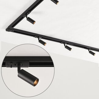 1-phase track system set of 3 metres with Rayn spotlights, black