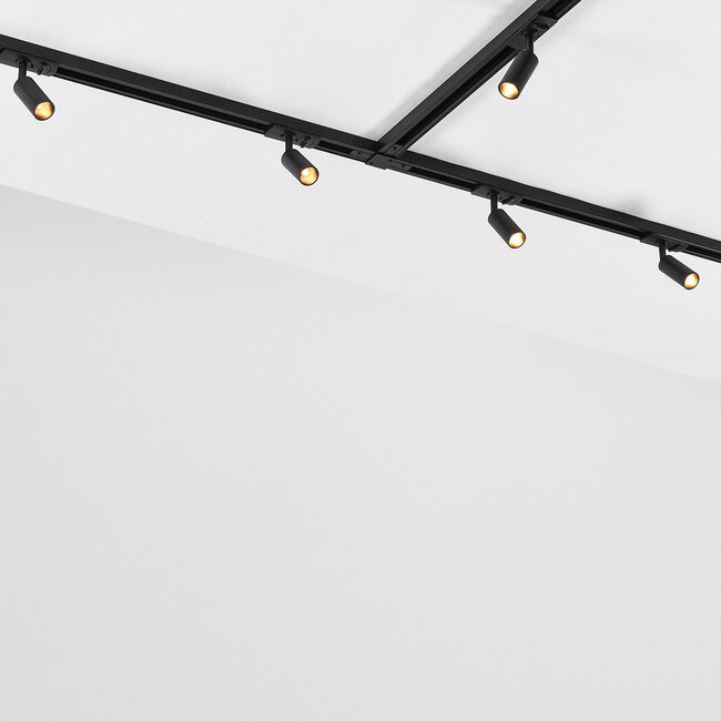 1-phase track system set of 3 metres with Rayn spotlights, black