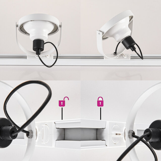 3-metre single-phase track lighting system with AR111 Beam spotlights