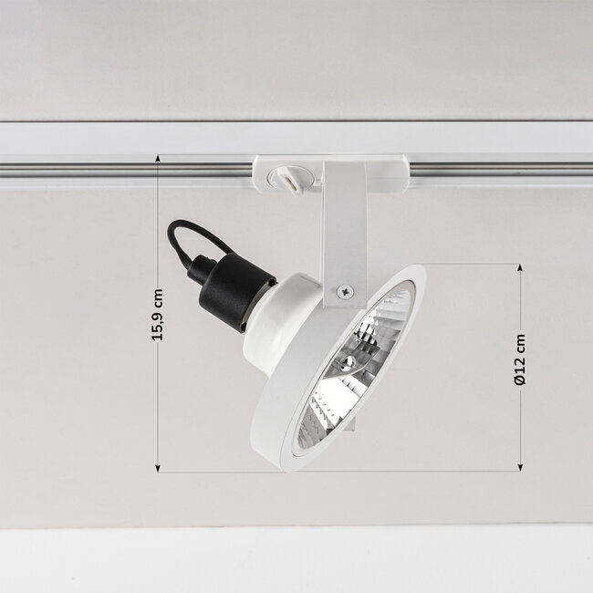 1-phase track system set of 3 metres with Beam spotlights, white