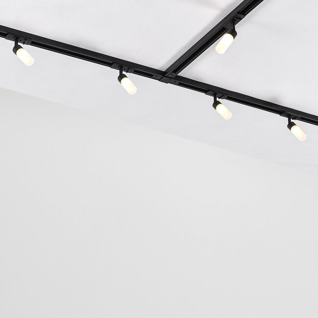 1-phase Track lighting system Vexa 3 metres with narrow G9 spotlights and matt diffuser