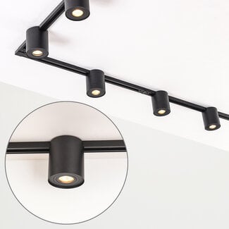 1-phase track system set of 3 metres with Zylo spotlights, black