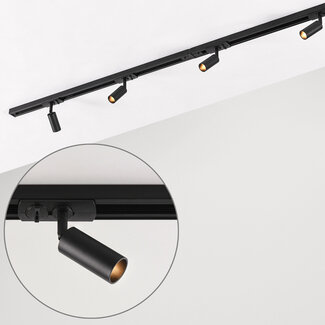 Rayn single-phase Track lighting system, 1.5 metres with narrow G9 Track spotlights