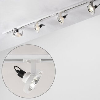 1-phase track system set of 1.5 metres with Beam spotlights, white