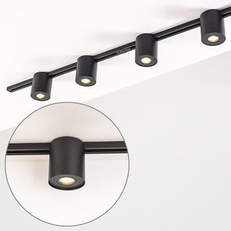 1-phase track system set of 1.5 metres with Zylo spotlights, black
