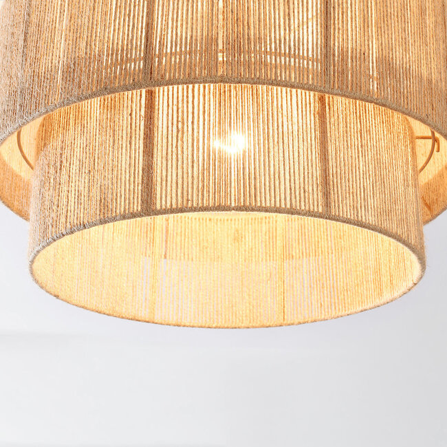 Fika Ceiling Light with Braided Hemp Shade