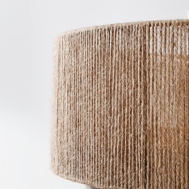 Fika ceiling lamp with woven hemp shade