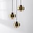 3-light pendant light Fynna - black with amber glass