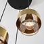 3-light pendant light Fynna - black with amber glass