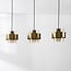 3-light pendant light Faey - black with amber glass