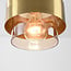 3-light pendant light Faey - black with amber glass