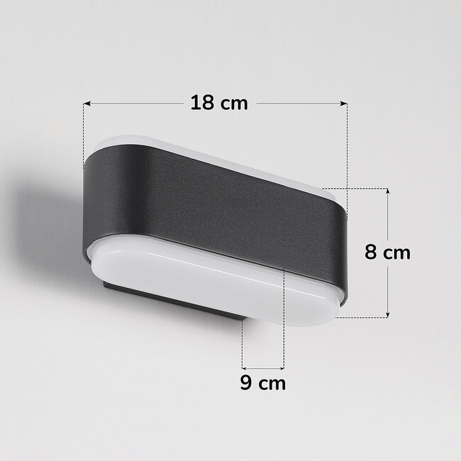 Designer lighting up down black bathroom wall lamp - Cale