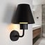 Stainless steel bathroom wall lamp Michelle in black with shade