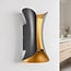 2-light designer bathroom wall lamp Else in black and gold