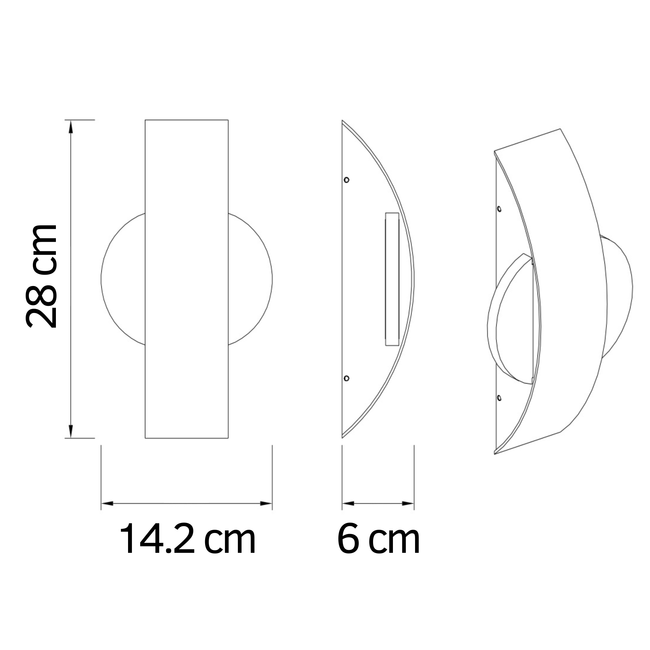 Modern bathroom lamp Esmee - Black