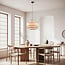 pendant light Zenza with linen shade - beige and black