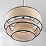 pendant light Zenza with linen shade - beige and black