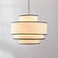 pendant light Zenza with linen shade - beige and black