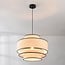 pendant light Zenza with linen shade - beige and black