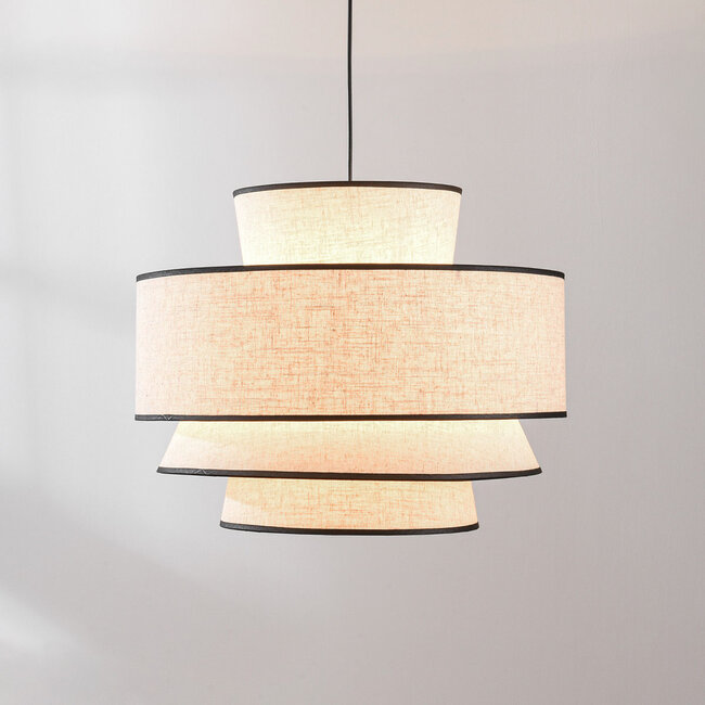 Pendant light Zenza with 3-layer natural linen shade