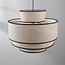 Pendant lamp in white with 3-layer fabric shade - Zenza