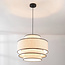 Pendant lamp in white with 3-layer fabric shade - Zenza