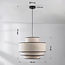 Pendant lamp in white with 3-layer fabric shade - Zenza